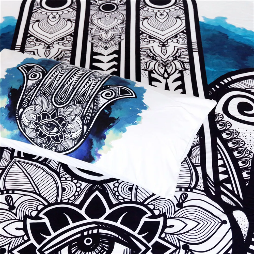 Hand Bedding Set Boho Duvet Cover Set Wings Galaxy Bedspreads Microfiber Palm Bed Cover