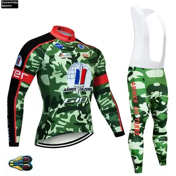 

Team Camouflage Cycling Jersey Set Autumn 2020 Long Sleeve Maillot Ropa Ciclismo MTB Bike Wear Bicycle Jersey Set Clothing 20D