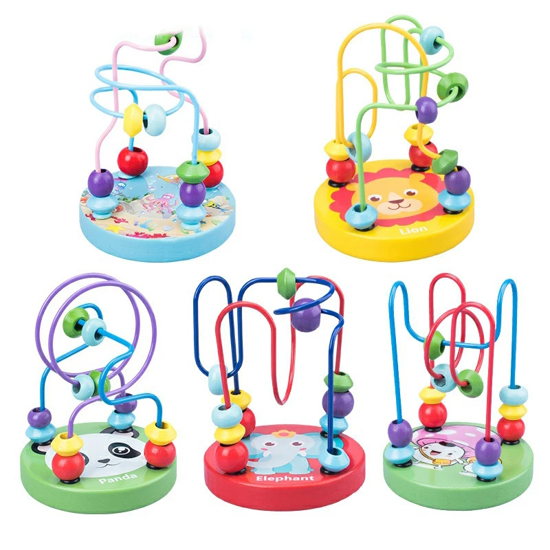 Baby Toys Montessori Wooden Rattles Sand Hammer Enlightenment Wooden Blocks Puzzle Game Development Baby Toys 0 12 Months