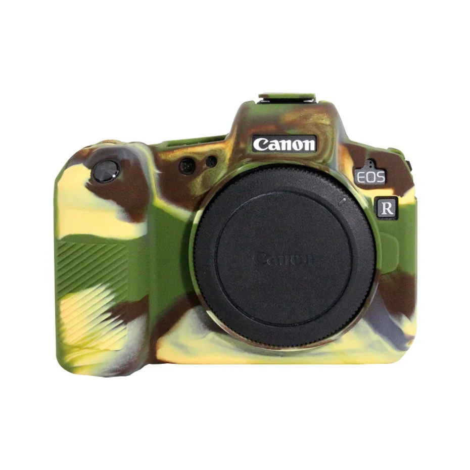 Green TENENELE мягкие силиконовые чехлы для Canon EOS R SLR камера защита тела сумка для EOS R резиновый чехол батарея открытие камеры Сумки - Цвет: Green