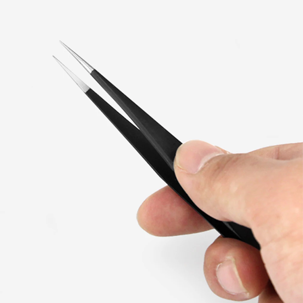

9Pcs Straight round Industrial tweezers Toolkit Set of Stainless steel tweezers Anti-static Precision Repair Tool
