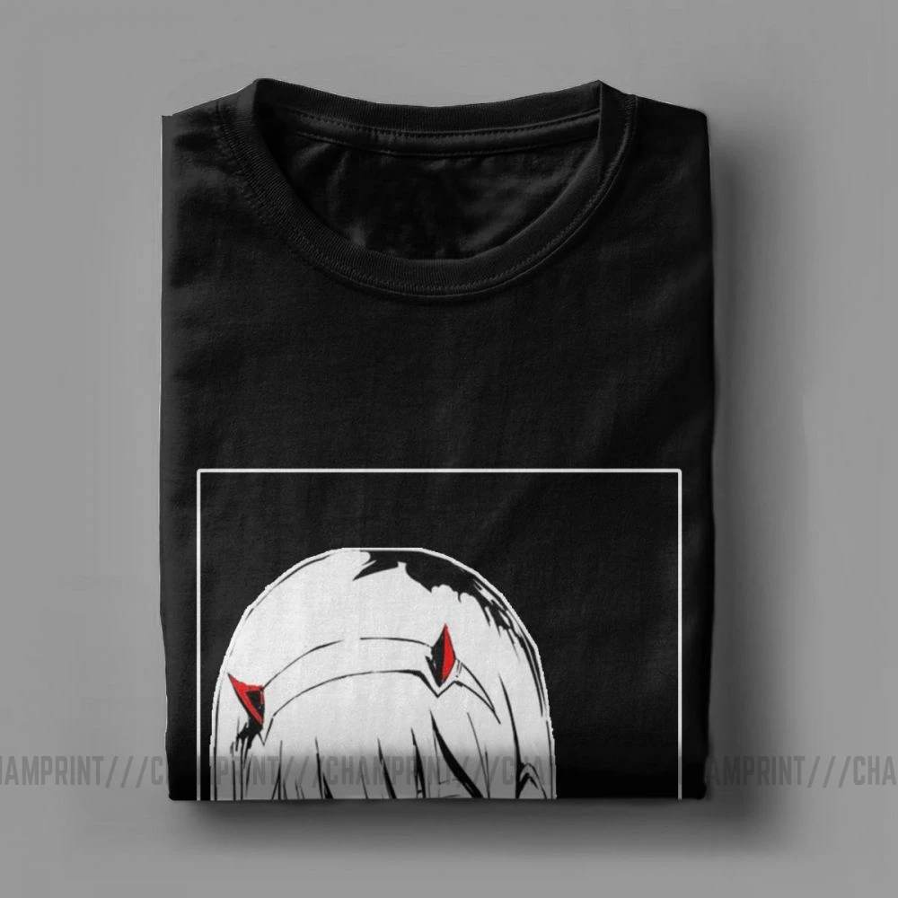 Zero Two Darling In The Franxx White Аниме Манга Футболка мужская большого размера топы хипстерские футболки с круглым вырезом очищенная хлопковая футболка