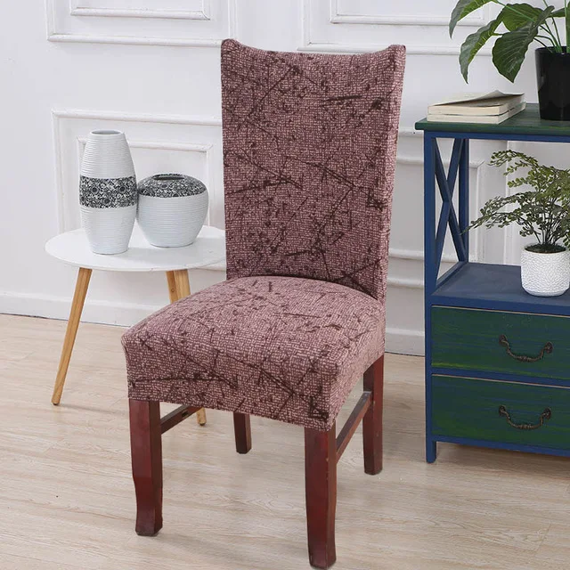 Чехлы на стулья с современным рисунком, спандекс, простой, для столовой, растягивающийся чехол на сиденье для ресторана, сада, домашнего декора