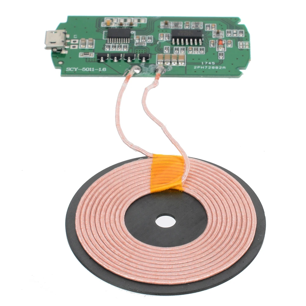 

Qi DIY 5W 2A Wireless Charger Module PCBA Circuit Board with Coil Charging Qi wireless charging standard For Xiaomi Redmi Note