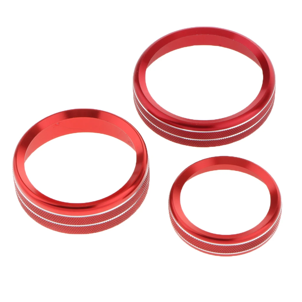 6 Pcs Car Interior Accessories Air Conditioner Audio Switch Decorative Ring Button Cover for Ford F150 2016-2018 Aluminum
