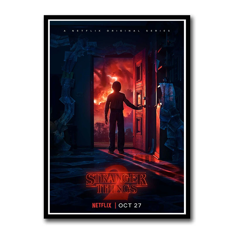 2 плаката очень странные дела прозрачные наклейки на стену украшение для дома