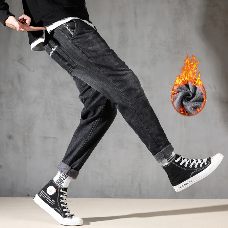 Flash Sale Fashion New Light Velvet Core Casual Pants Men's Ankle Length Casual Pants Men's Loose Large Size Pants Keep warm Plus size 7XL