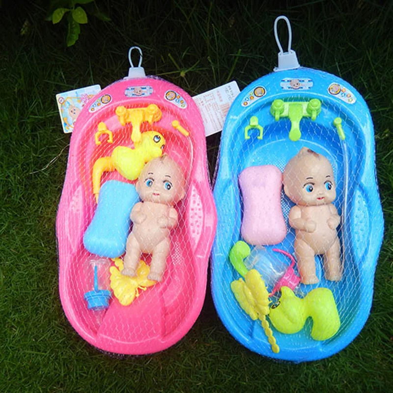 

New Soft Cartoon Baby Bath Toys For Kids Bath Tub With Shower Accessories Set Kids Pretend Role Play Toy Random Color