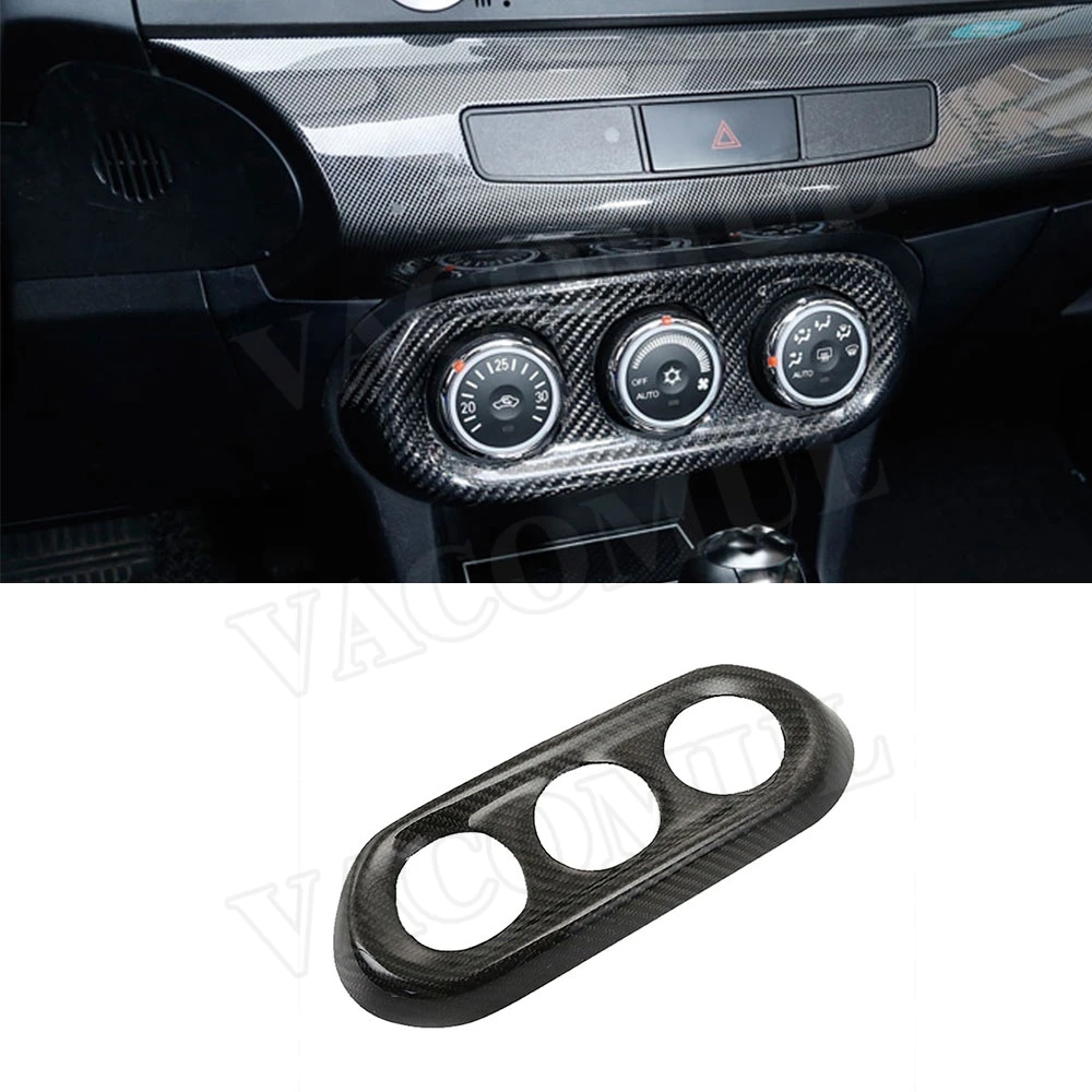 

Carbon Fiber Air Condition Adjustment Button Panel Trim frame Sticker For Mitsubishi Lancer Evolution EVO 10X 2008-2012