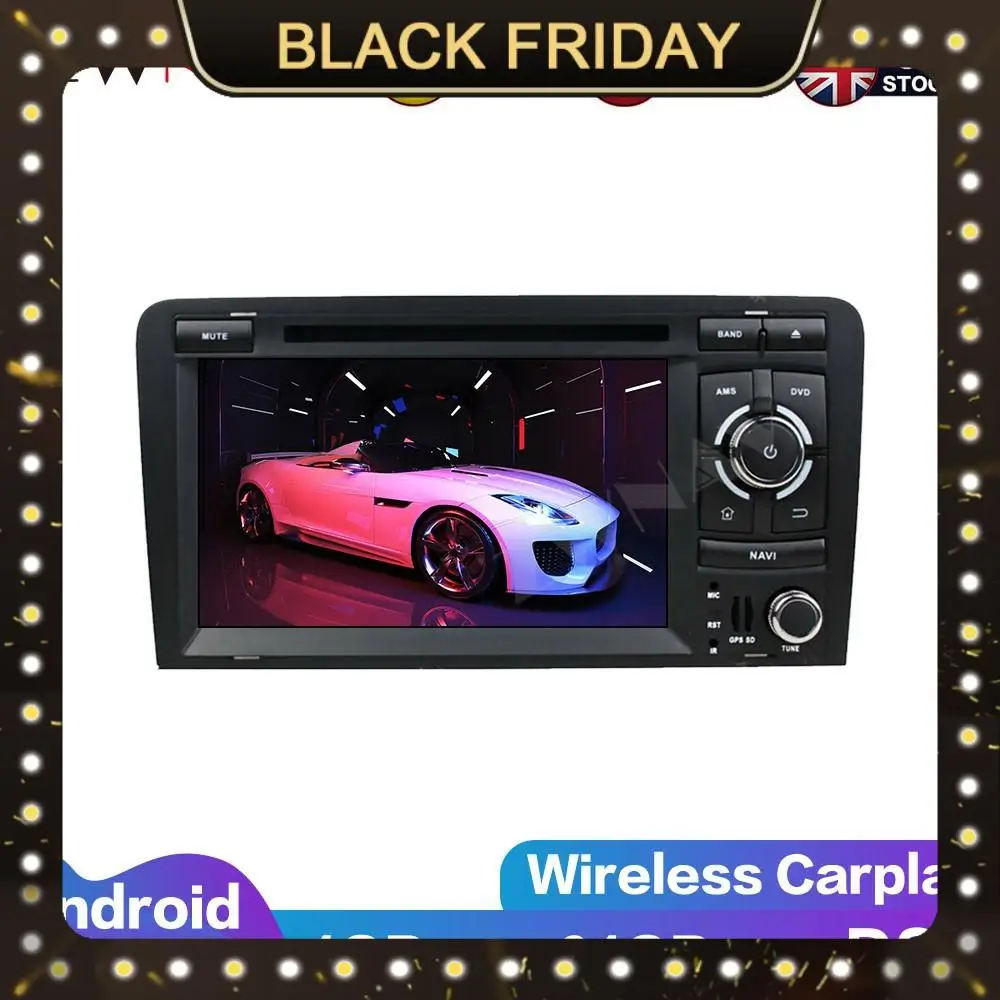 

Carplay Android 10 screen Car Multimedia DVD Player for Audi A3 2003-2013 GPS Navigation Auto Radio Audio Music Stereo Head unit