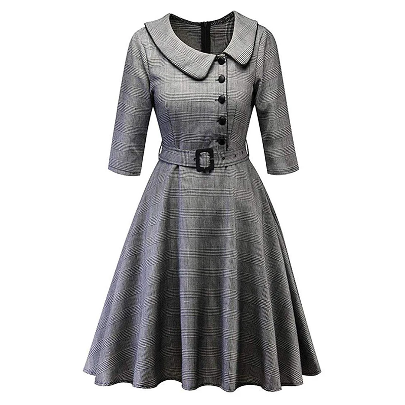 Женское зимнее платье Sukienki, вечерние платья красного вина, Vestidos, винтажное свободное платье-рубашка с длинным рукавом, ropa mujer - Цвет: H