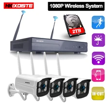 Plug And Play 4CH Беспроводной NVR комплект P2P 1080P HD Открытый ИК IP видео безопасности CCTV камера wifi система видеонаблюдения 2.0mp