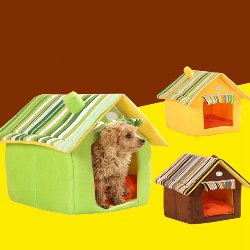 buy Striped Pet Dog Bed amp; Sofa Warming Dog House Soft Dog Nest Winter Kennel For Puppy Cat Plus For Small Medium Dogs Pet