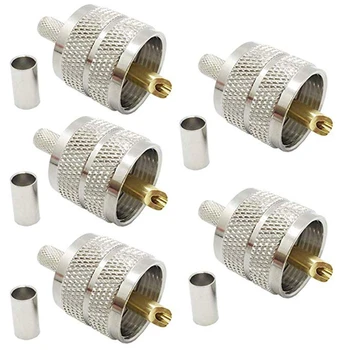 

10PCS UHF Male PL259 Plug Crimp RG58/142 LMR195 RG400 Screwed Coupling Connector LS'D Tool Qiang