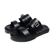 Мужские тапочки; Вьетнамки; простые, без потери деталей; сандалии ручной работы на плоской нескользящей подошве; мужские тапочки; Цвет черный, белый