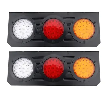 

2pcs/pair 12V 72 LEDs Metal Frame Waterproof Tail Rear Stop Light Brake Signal Lights Indicator Light For Truck Trailer