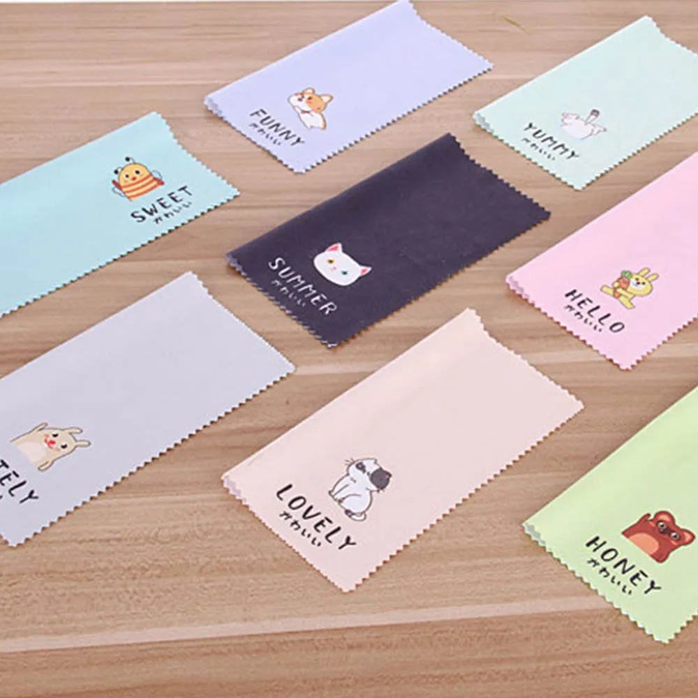 Eyeglass Cleaning Cloth 4Pcs/Set Animal Pattern For Sunglasses Microfiber Camera Computer Cleaning