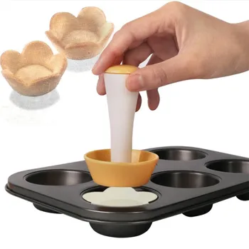 

Plastic Pastry Tamper Tart Shell Molds Egg Tart Cutter Flower/Round Dough Cookie Cutter Set Cupcake Mold for Muffin/Cupcake Tool