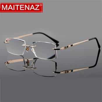 

MAITENAZ Diamond Cutting Reading Glasses High Quality Fashion Rimless Men Women +1.0 +1.5 +2.0 +2.5 +3.0 +3.5+4.0 1008