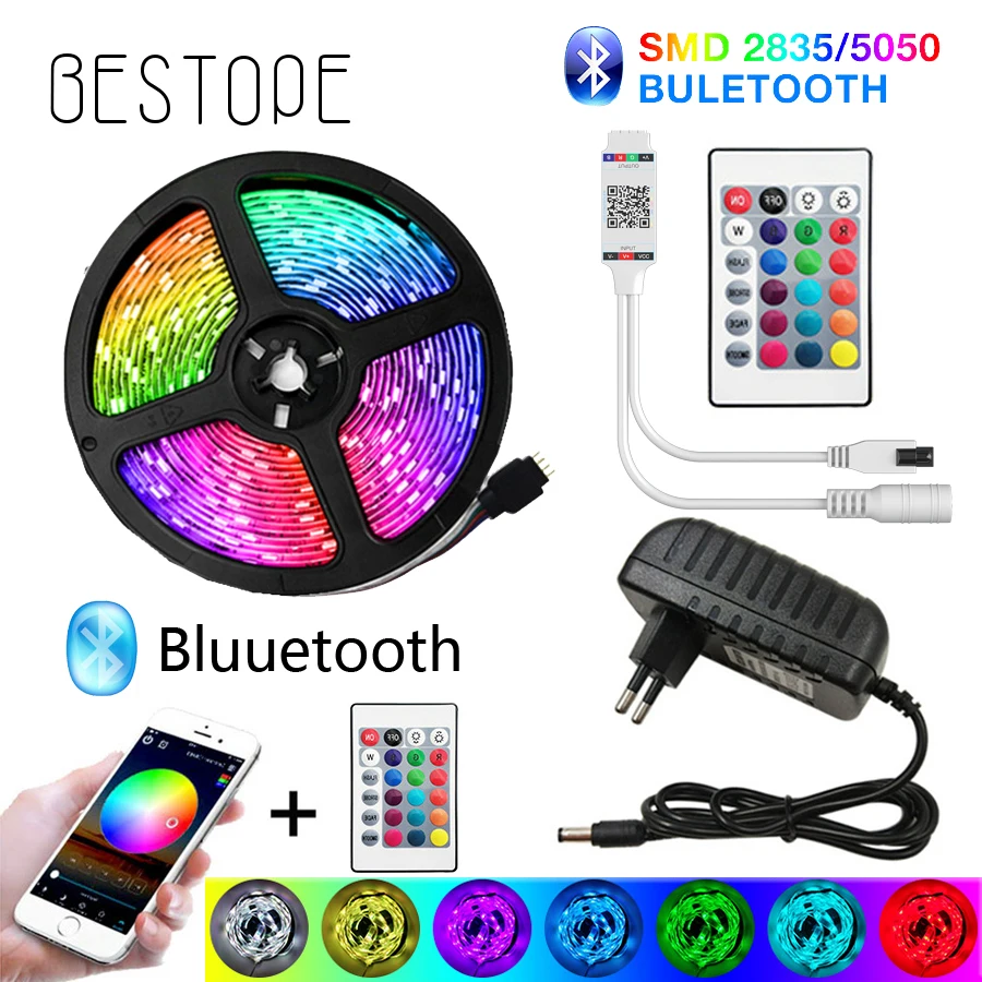 Bluetooth LED Strip Lights RGB 5050 SMD Flexible Ribbon Waterproof