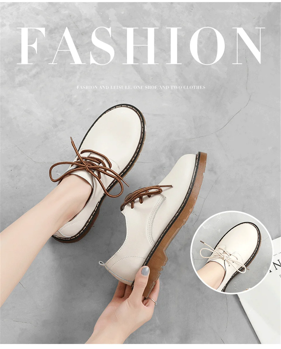 MALEMONKEY Luxury Brand Designers New Fashion Women Shoes Black Comfortable Cute Lady Flat Lace-Up Vintage