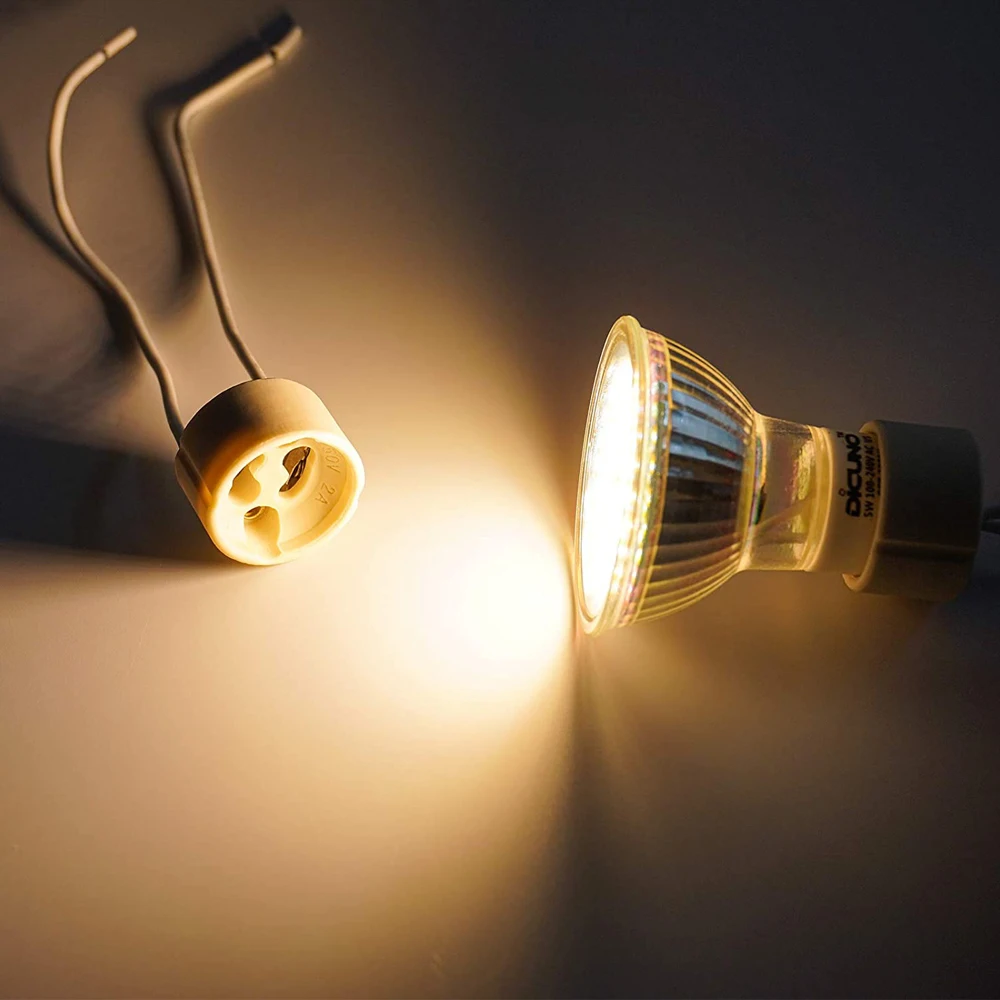 Lamp Holder Lamp Bulb Holder Lamp Base Lamp Socket Adapter LED Lamp Base DIY Lighting Accessories 20pcs /Lot GU10 Lamp Socket Holder Base Adapter Wire Connector Ceramic Socket For GU10 LED Bulb And Halogen Light Accessory