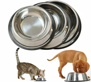 

New Dog Cat Bowls Stainless Steel Travel Footprint Feeding Feeder Water Bowl For Pet Dog Cats Puppy Outdoor Food Dish 4 Sizes