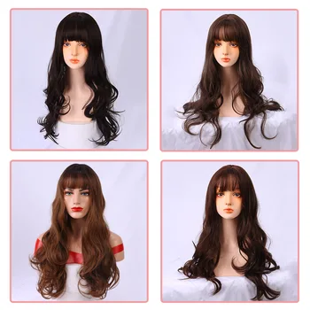 

Buqi 2020 Synthetic Fiber Heat Resistant Daily False Hair High Quality Long Curly with Short Natural Wave Hair Party