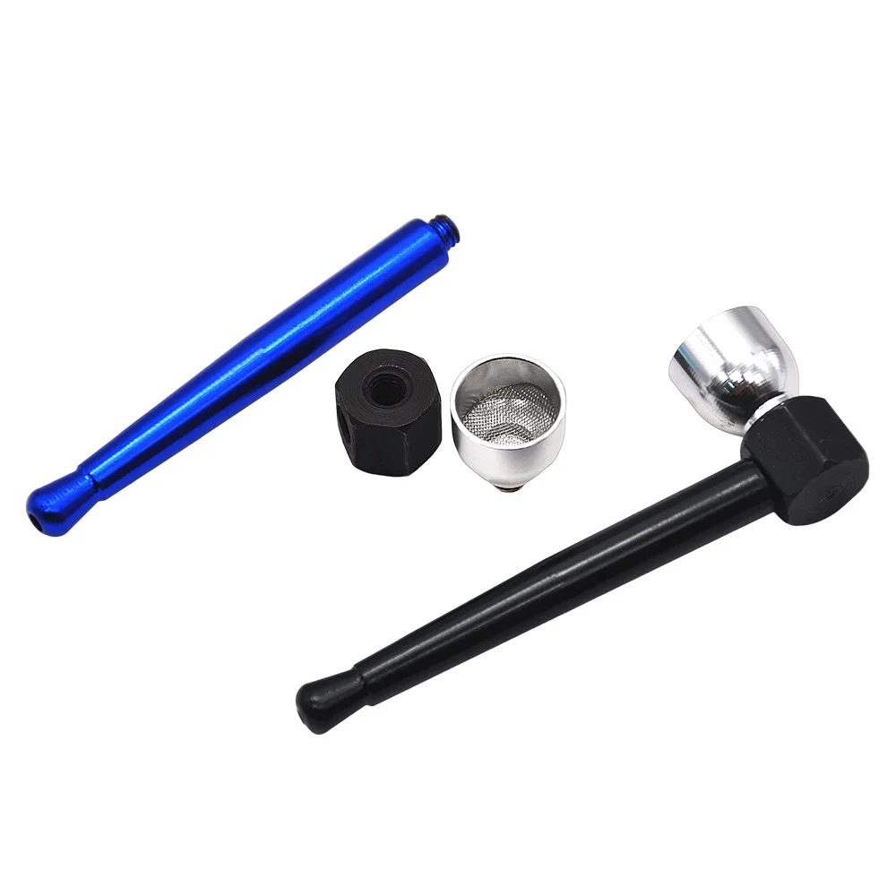 Classic Pure Color Metal Smoking Pipe Tobacco Pipe mini Smoking Accessories Aluminium Alloy Cigarette Holder Men's Gift