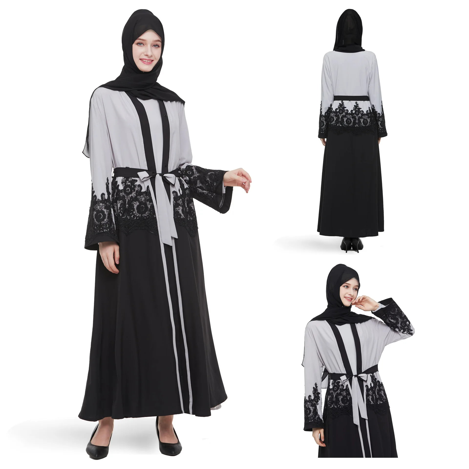 Мусульманский абайя женский кружевной кардиган кафтан Jubah Дубай Ближний Восток