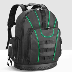 Sac à dos à outils étanche, sac à outils, sac de rangement à fond en caoutchouc, sac à dos multi poches de grande capacité adapté au sac d'électricien 