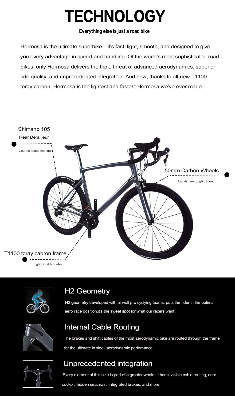 7.6kg T1100 Carbon Fiber Road Bike 