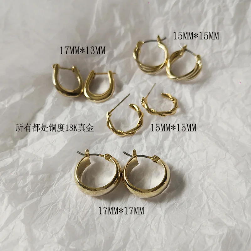 HUANZHI новые модные минималистичные геометрические искажение металла Винтажные серьги-кольца для женщин девочек Свадебные украшения подарки