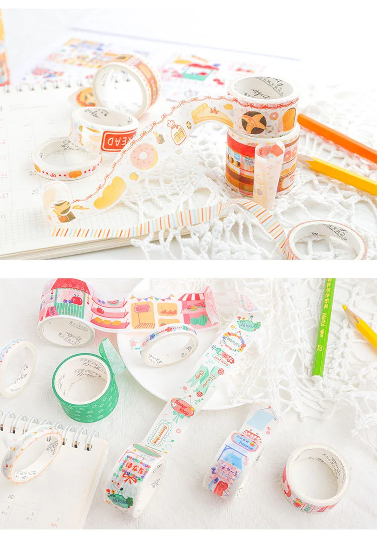 8 шт./компл. Kawaii молочный напиток лента Washi милой фруктовой изоляционная лента цветок Decoractive лента для наклейки для дневника Скрапбукинг поставки