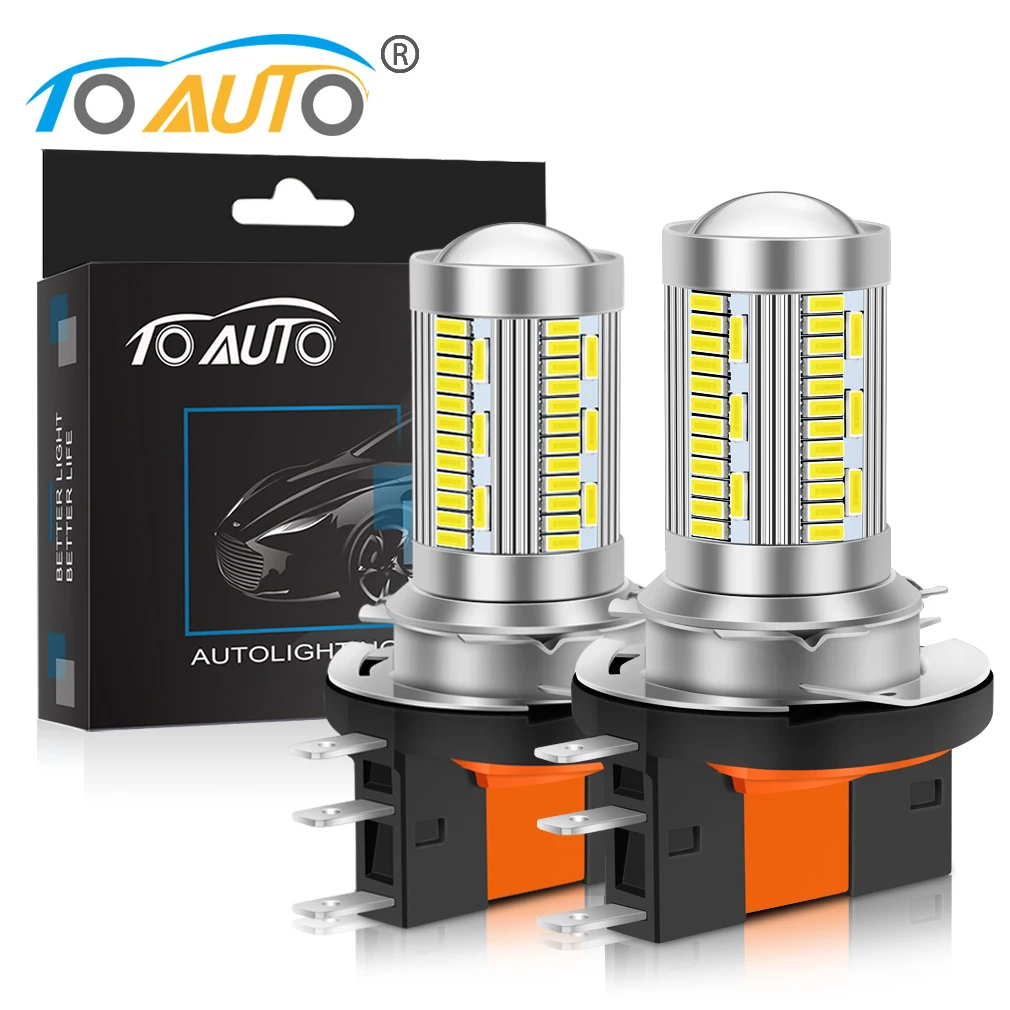 Bombilla LED de 8000LM para faro delantero de coche, luz de conducción diurna, Bombilla Led para faros de coche, H15, Luz De Carretera, CC, 12V, 3014 Chips, 2 uds.