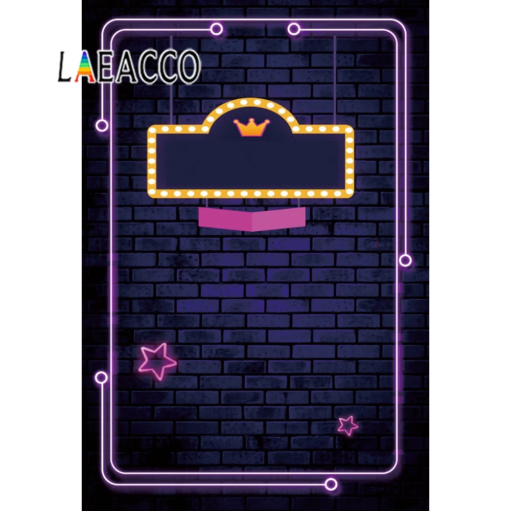 

Laeacco Electrotic Beam Brick Wall Laser Light Party Photography Backgrounds Decor Customerized Photographic Backdrop Photocall