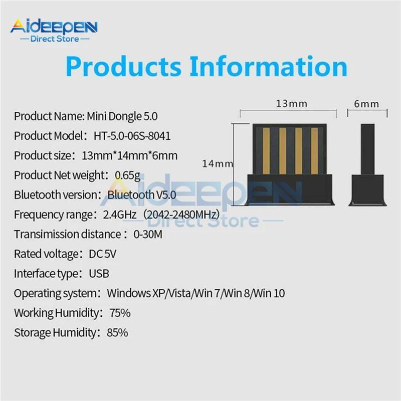 DC 5V беспроводной USB Bluetooth 5,0 адаптер компьютерный аудио музыкальный приемник Bluetooth передатчик для телевизора ПК ноутбук клавиатура мышь