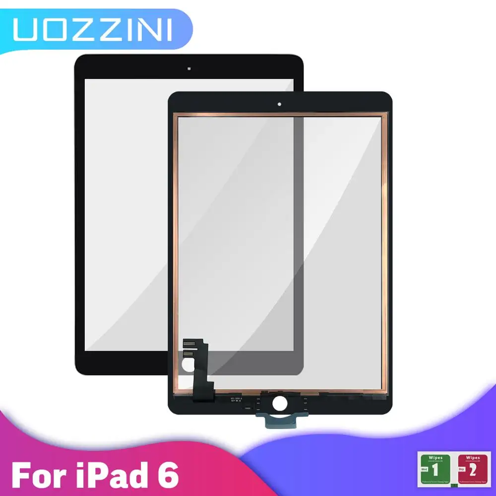 Pantalla táctil AAA ++ para iPad 6 Digitalizador de pantalla táctil, cristal sin botón de reemplazo para iPad 6 A1566 A1567, 100% probado