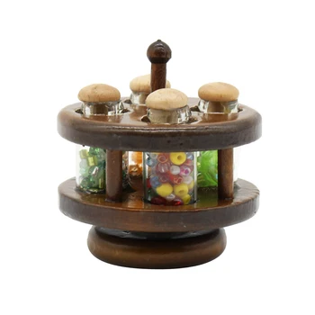 

1:12 Miniature Seasoning Rack Pot with Spice Dollhouse Kitchen Accessories