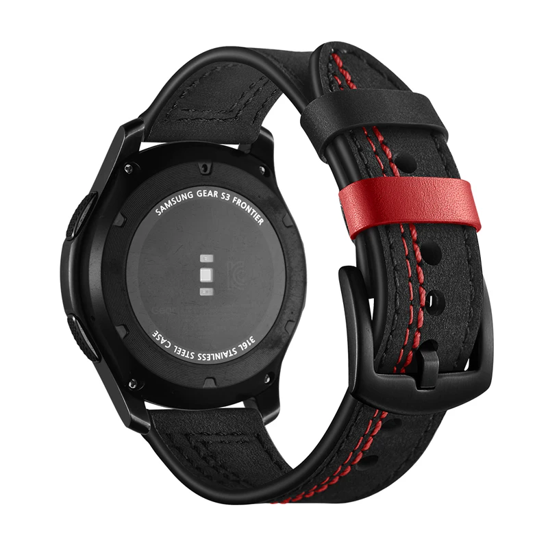 Ремешок из натуральной кожи для samsung galaxy watch 46 мм gear S3 Frontier huawei gt 2 ремешок часов