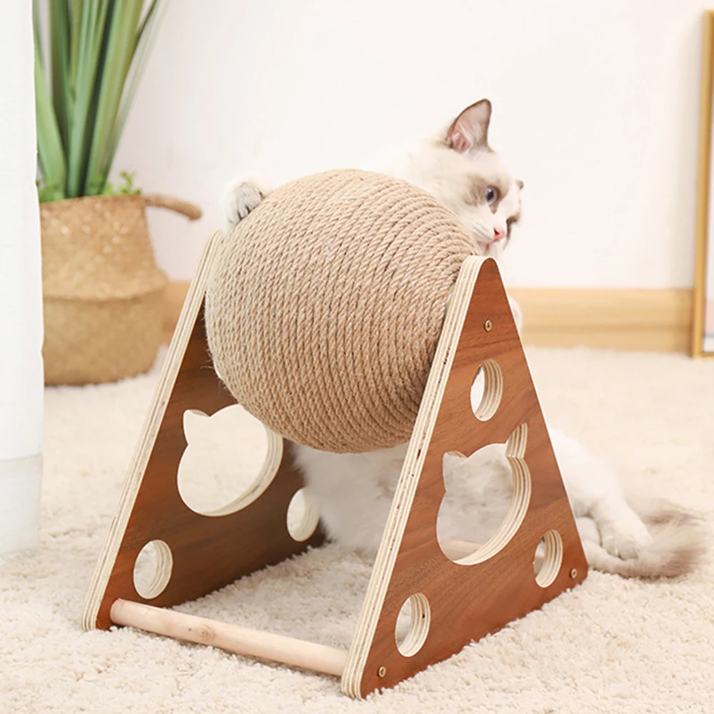 Cat Scratcher Claw Sharpener Wood Scratching Post Wooden Toys for Cats Accessories Cat's Scraper for House Cat Scratcher Claw Sharpener Wood Scratching Post Wooden Toys for Cats Accessories Cat's Scraper for House