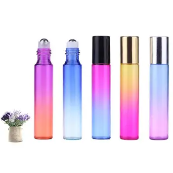 

5Pcs/Set 10ml Rollerball Multicolor Gradient Empty Essential Oil Perfume Bottle Roll On Bottle Perfume Aromatherapy