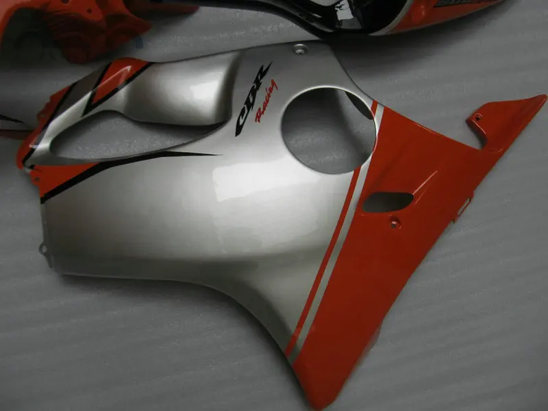Индивидуальная впрыска обтекателя комплект Подходит для Honda CBR 600F4i 2001 2002 2003 CBR600F4i 01 02 03 Оранжевый Серебряный ABS обтекатель наборы HT34