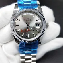 Роскошные брендовые новые мужские часы с серебряным, черным, синим, серым циферблатом, автоматические механические сапфировые часы из нержавеющей стали 36 мм AAA