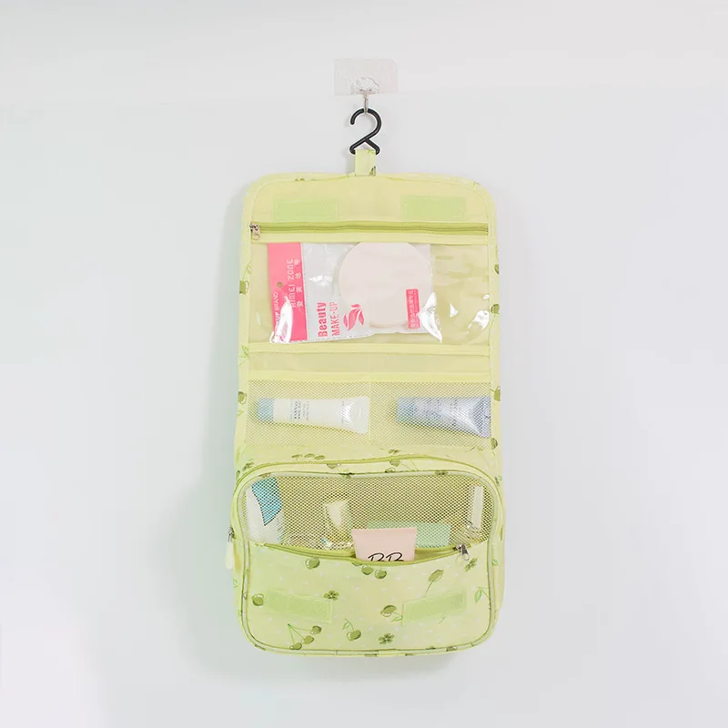 Женская косметичка для путешествий, сумки для макияжа, подвешивание, профессиональная моющаяся сумка для туалетных принадлежностей, товары на каждый день, висящая сумка-Органайзер для туалета, переносная 30 - Цвет: Green Cherry