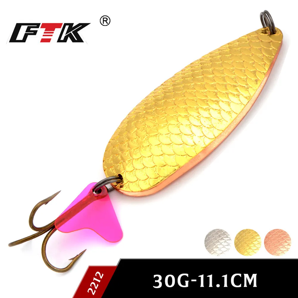 FTK 1PC 30g 3 Colors Spoon Fishing Lure With 1# Hook Hard Metal Jigging Baits | Спорт и развлечения
