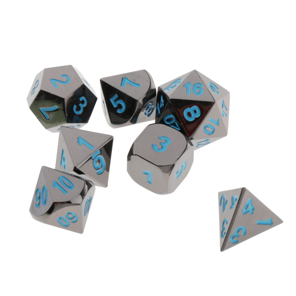 7 Pcs Polyhedral Dice Set D4 D6 D8 D10 D12 D20 Game Dice for Dungeons and Dragons Pathfinder DND RPG MTG Table Gaming Dices