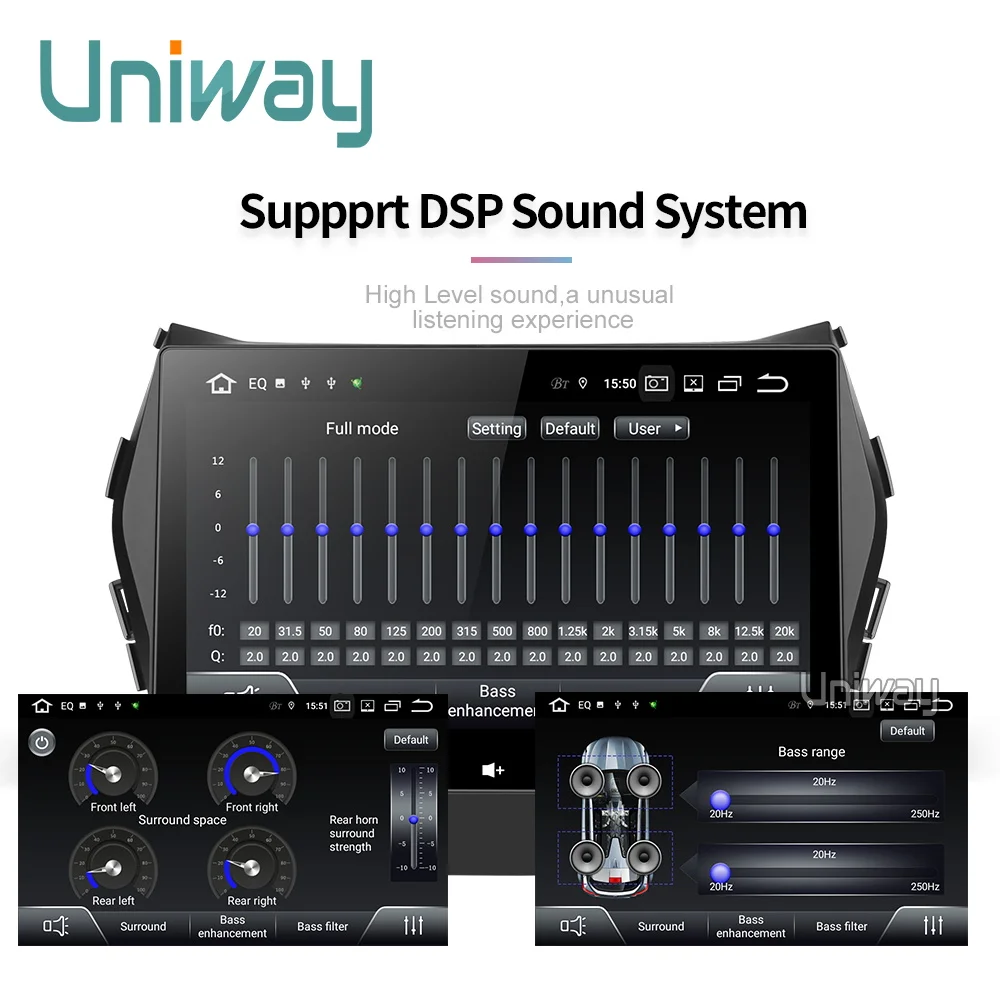 Uniway AIX459071 ips android 9,0 автомобильный dvd для hyundai IX45 Santa fe 2013 автомобильный радиоприемник стерео автомобильный dvd плеер с навигацией плеер gps