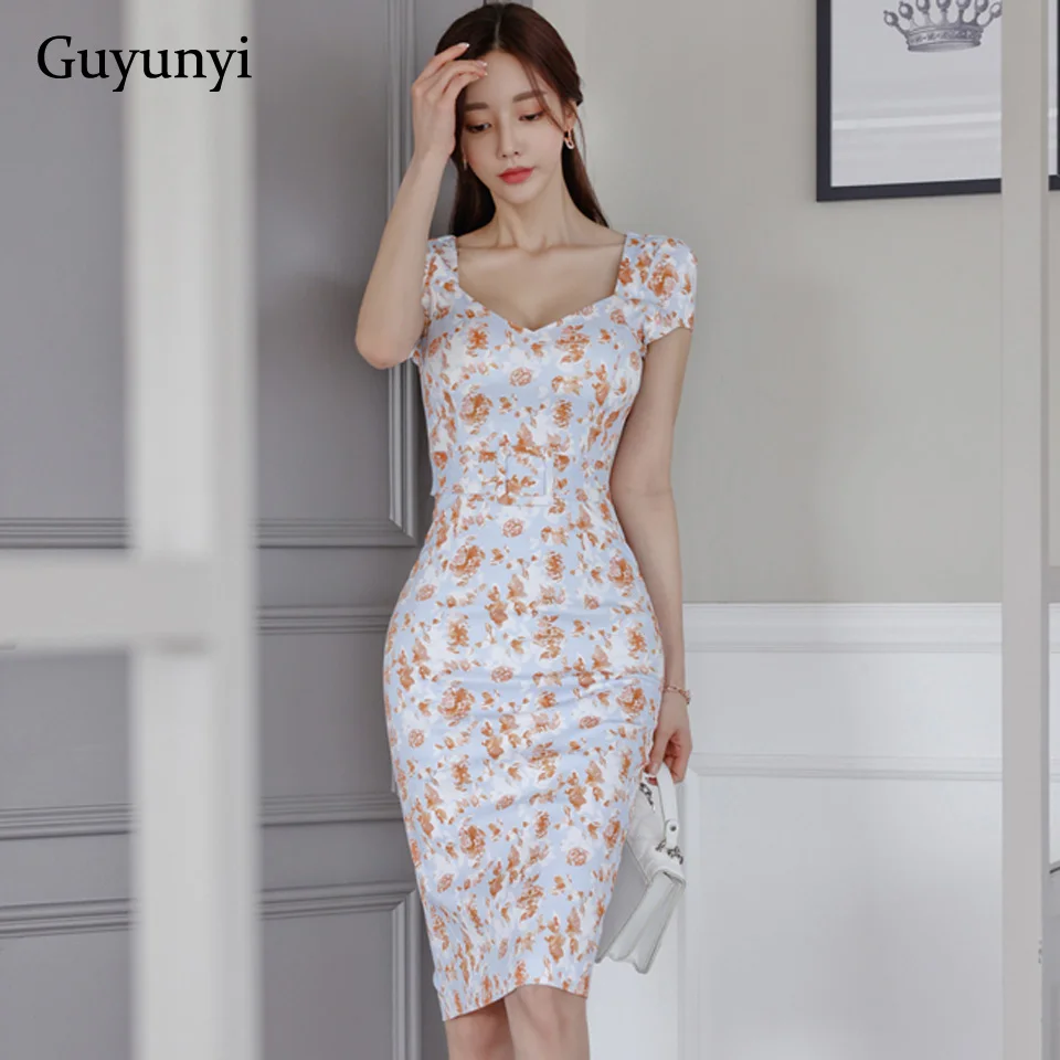 High Waist Tight Dress Summer Simple Temperament Pencil Office Lady ...