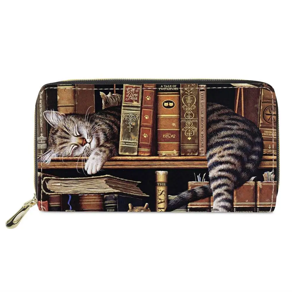 Hycool Popular Women Money Bag Luxury Purse Organizer Personalizzato Cute Small Wallet Women Art Cat Print Fashion Wallet Woman